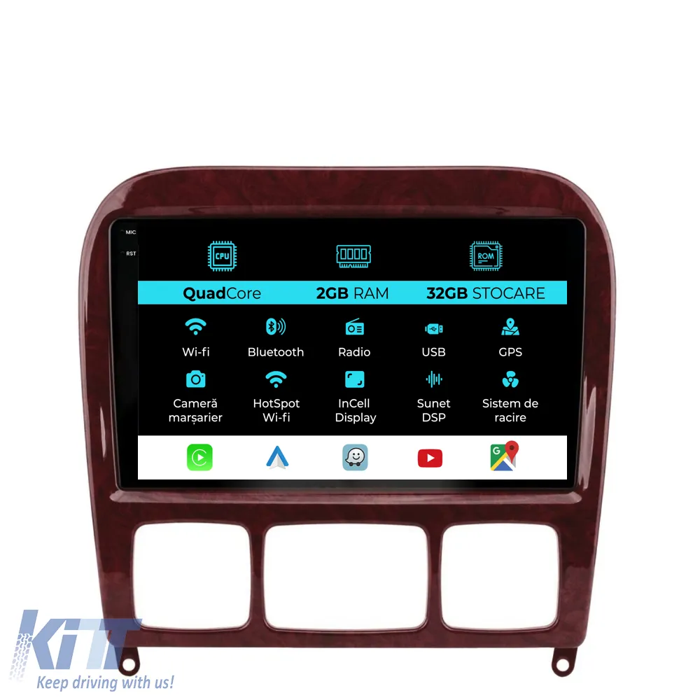 Dedicated Navigation suitable for Mercedes S-Class W220 (1998-2005), 9 Inch, 2GB RAM, 32GB Storage, Carplay