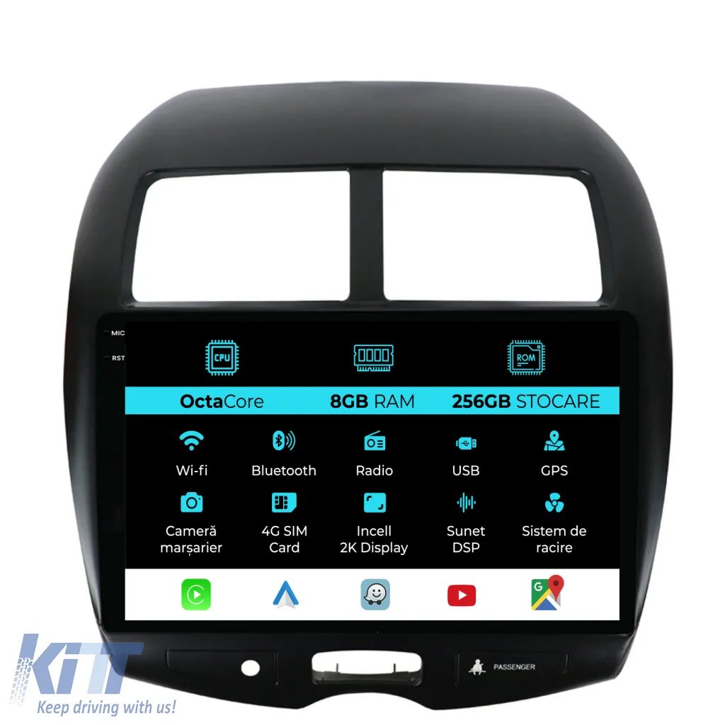 Dedicated Navigation suitable for Mitsubishi ASX (2010 - 2019), 2K, 8Gb RAM, 256Gb Storage, Android Auto, Carplay
