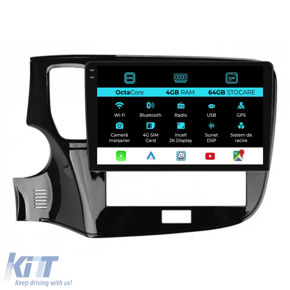 Dedicated Navigation suitable for Mitsubishi Outlander (2013 - 2020), 2K, 4Gb RAM, 64Gb Storage, Android Auto, Carplay