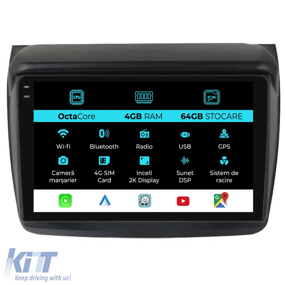 Dedicated Navigation suitable for Mitsubishi Pajero Sport (2006 - 2013), 2K, 4Gb RAM, 64Gb Storage, Android Auto, Carplay