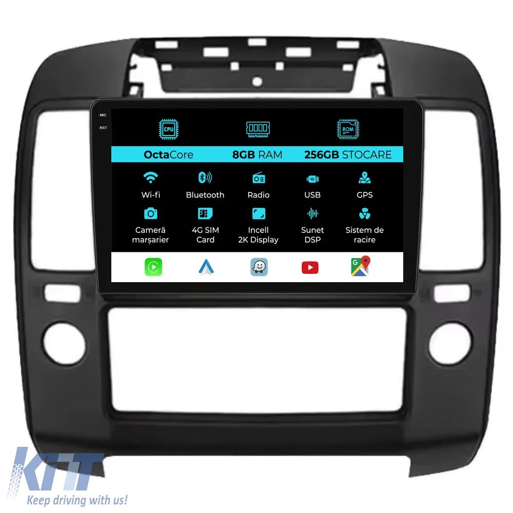 Dedicated Navigation suitable for Nissan Navara (2004 - 2010), 2K, 8Gb RAM, 256Gb Storage, Android Auto, Carplay
