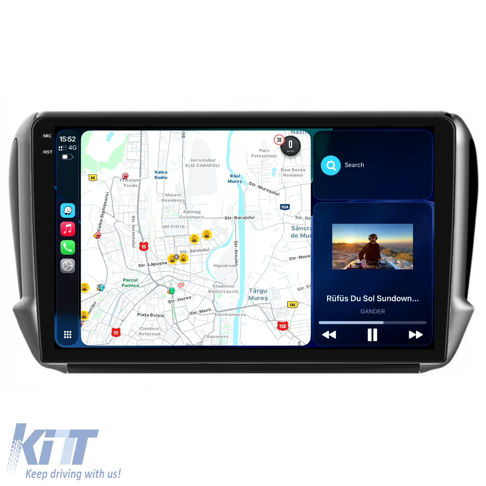 Dedicated Navigation suitable for Peugeot 2008 (2013 - 2018), 2K, 12Gb RAM, 256Gb Storage, Android Auto, Carplay