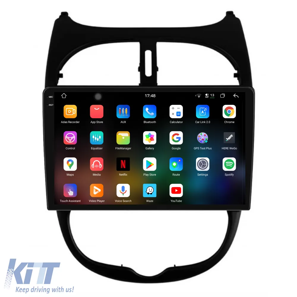 Dedicated Navigation suitable for Peugeot 206 (2001 - 2008), 2K, 12Gb RAM, 256Gb Storage, Android Auto, Carplay