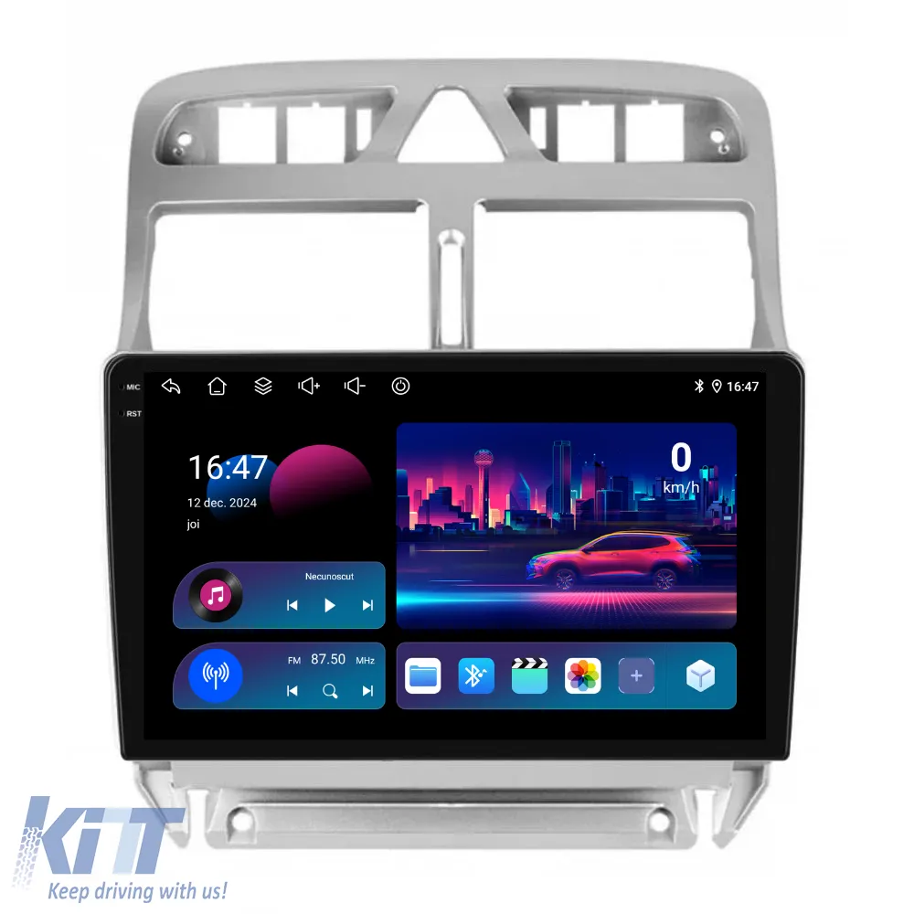 Dedicated Navigation suitable for Peugeot 307 (2000 - 2013), QuadCore, 9 Inch, 4Gb Ram, 64Gb Storage, Android Auto, Carplay