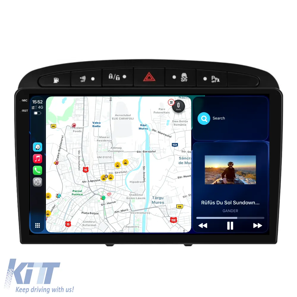 Dedicated Navigation suitable for Peugeot 408 (2008 - 2013), 2K, 4Gb RAM, 64Gb Storage, Android Auto, Carplay