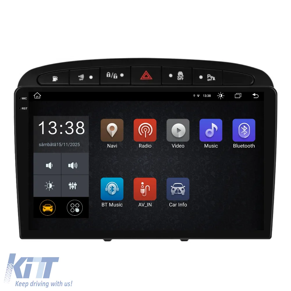 Dedicated Navigation suitable for Peugeot 408 (2008 - 2013), 2K, 8Gb RAM, 256Gb Storage, Android Auto, Carplay