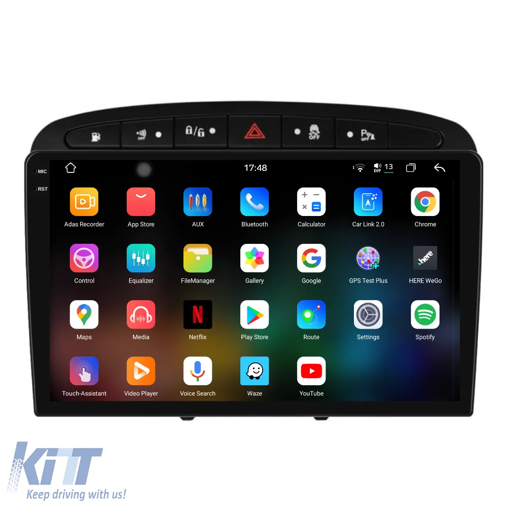 Dedicated Navigation suitable for Peugeot 408 (2008 - 2013), 2K, 12Gb RAM, 256Gb Storage, Android Auto, Carplay