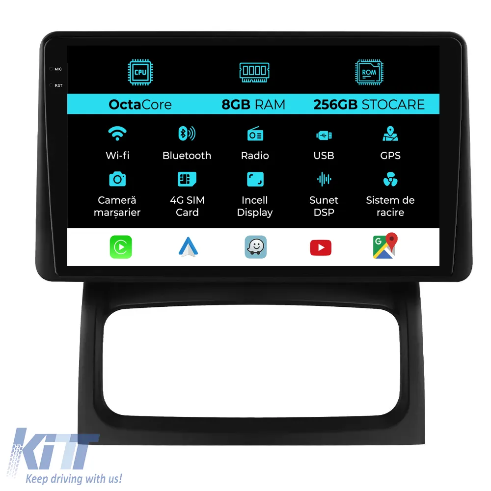 Dedicated Navigation suitable for Renault Clio 2 (1998-2012), 9 Inch, 8Gb Ram, 256Gb Storage, Android Auto, Carplay