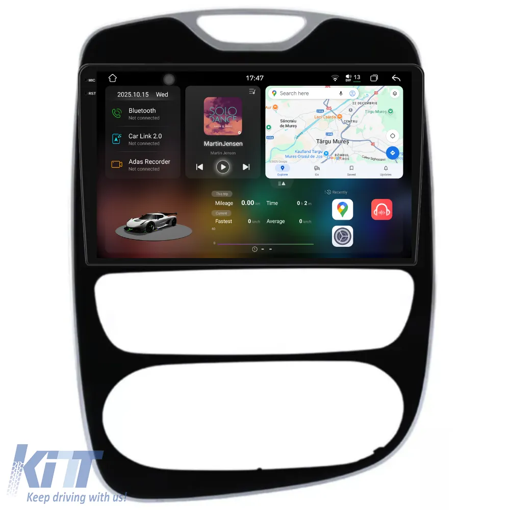 Dedicated Navigation suitable for Renault Clio 4 (2012 - 2019), 2K, 12Gb RAM, 256Gb Storage, Android Auto, Carplay