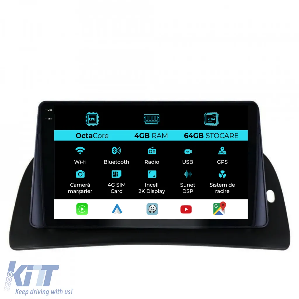 Dedicated Navigation suitable for Renault Kangoo (2015-2020), 2K, 4Gb RAM, 64Gb Storage, Android Auto, Carplay