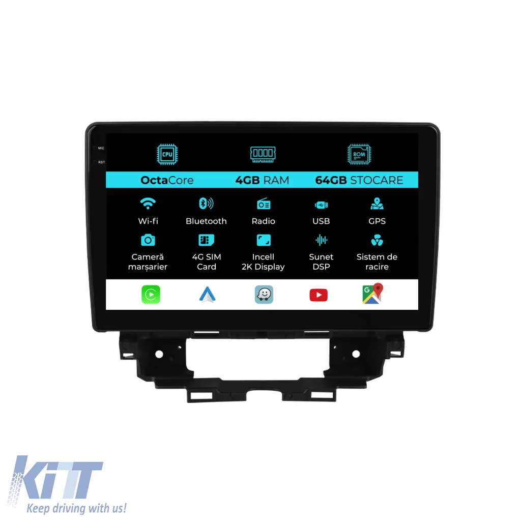 Dedicated Navigation suitable for Renault Kangoo (2022 - 2025), 2K, 4Gb RAM, 64Gb Storage, Android Auto, Carplay