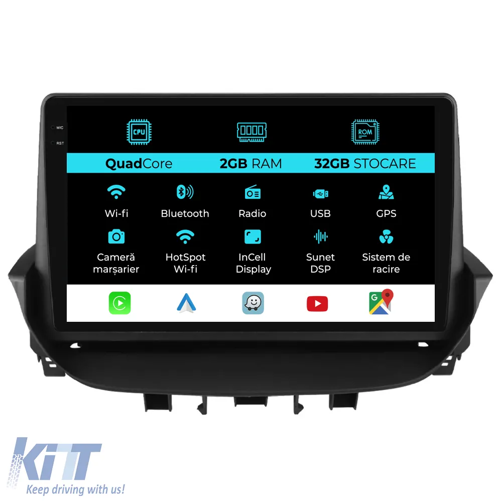 Dedicated Navigation suitable for Renault Laguna (2001 - 2007), 9 Inch, 2Gb Ram, 32Gb Storage, Android Auto, Carplay