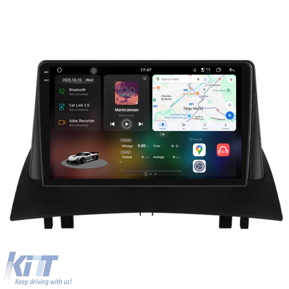 Dedicated Navigation suitable for Renault Megane 2 (2002 - 2009), 2K, 12Gb RAM, 256Gb Storage, Android Auto, Carplay