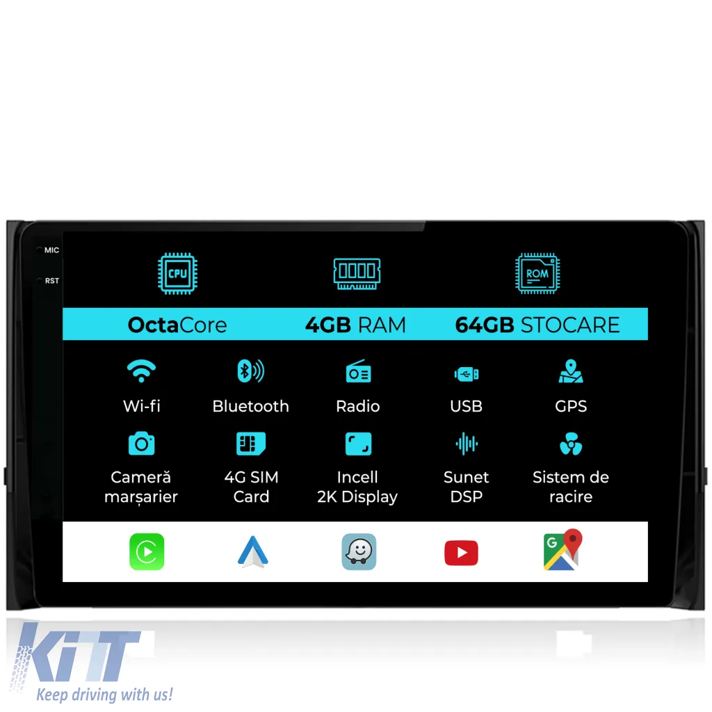 Dedicated Navigation suitable for Skoda Kodiaq (2016 - 2024), 2K, 4Gb RAM, 64Gb Storage, Android Auto, Carplay
