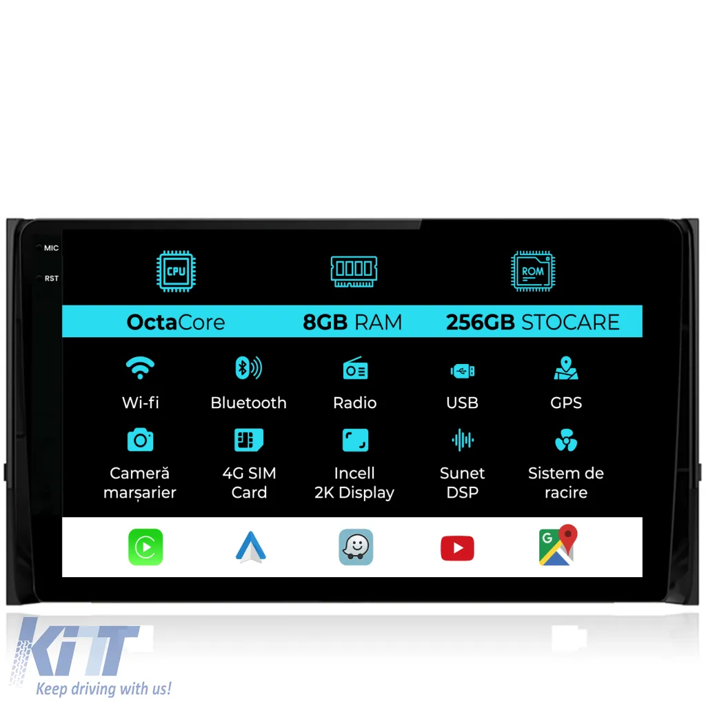 Dedicated Navigation suitable for Skoda Kodiaq (2016 - 2024), 2K, 8Gb RAM, 256Gb Storage, Android Auto, Carplay