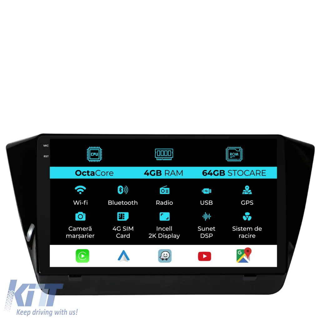 Dedicated Navigation suitable for Skoda Superb 3 (2015 - 2019), 2K, 4Gb RAM, 64Gb Storage, Android Auto, Carplay