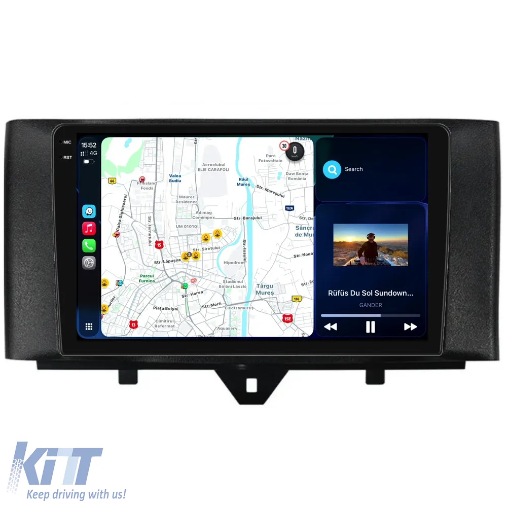 Dedicated Navigation suitable for Smart For Four (2010 - 2015), 10 Inch, 6Gb Ram, 128Gb Storage, Android Auto, Carplay