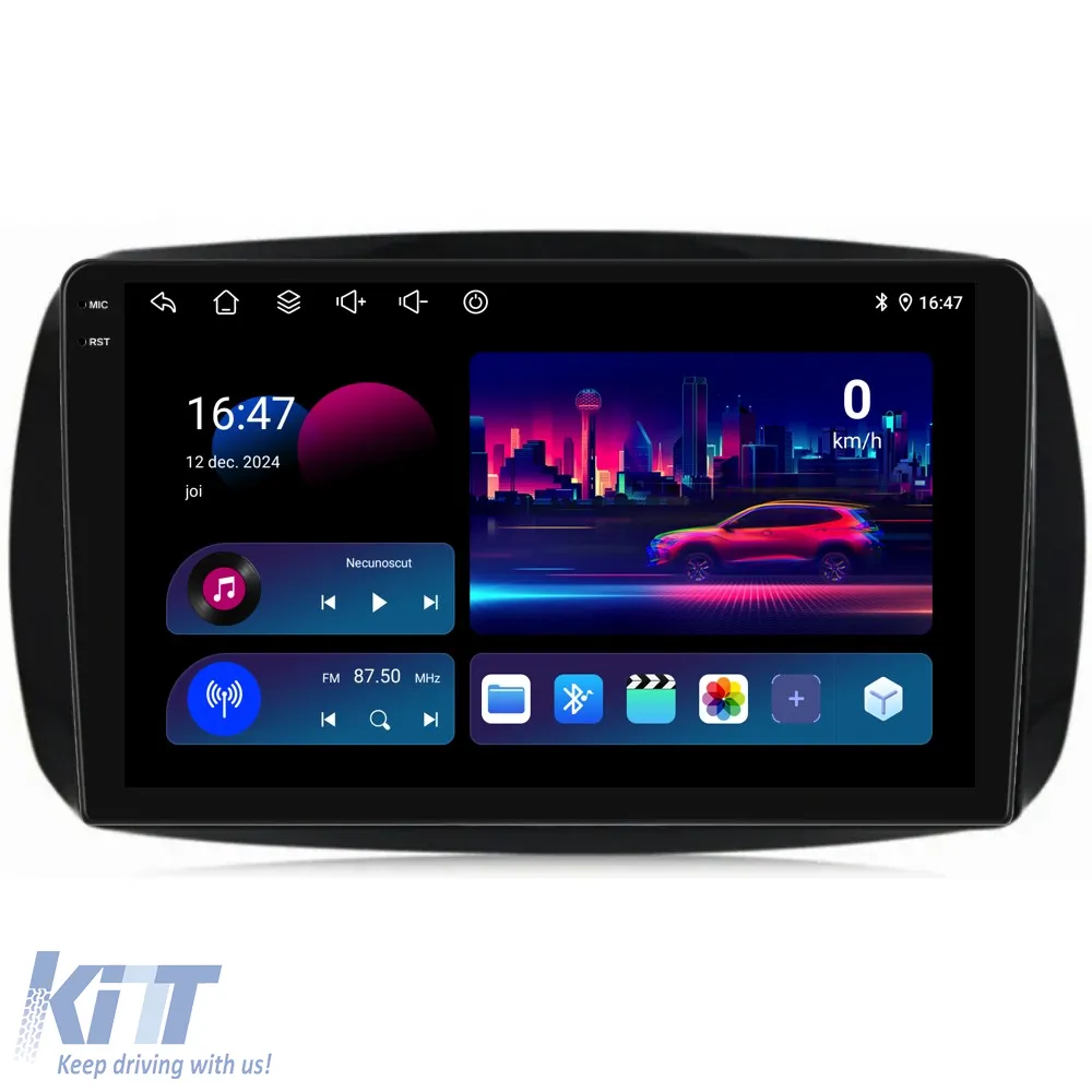 Dedicated Navigation suitable for Smart For Four (2016 - 2021), 10 Inch, 8Gb Ram, 256Gb Storage, Android Auto, Carplay