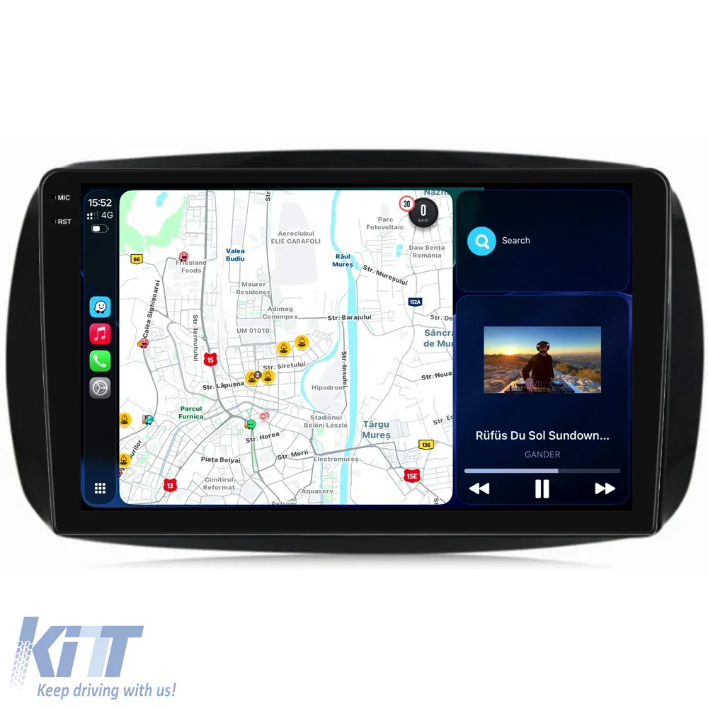 Dedicated Navigation suitable for Smart For Four (2016 - 2021), 2K, 8GB RAM, 256GB Storage, Android Auto, Carplay