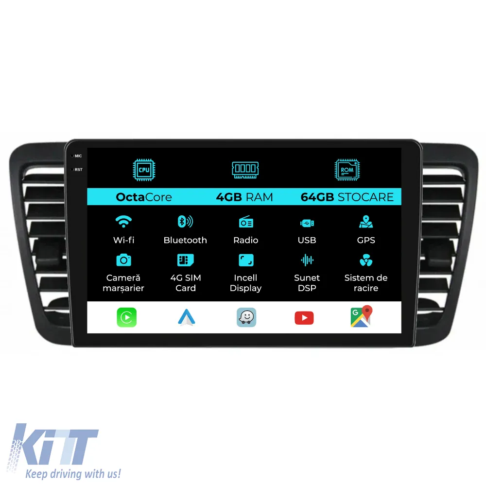 Dedicated Navigation suitable for Subaru Legacy Outback (2004-2009), 9 Inch, 4Gb Ram, 64Gb Storage, Android Auto, Carplay