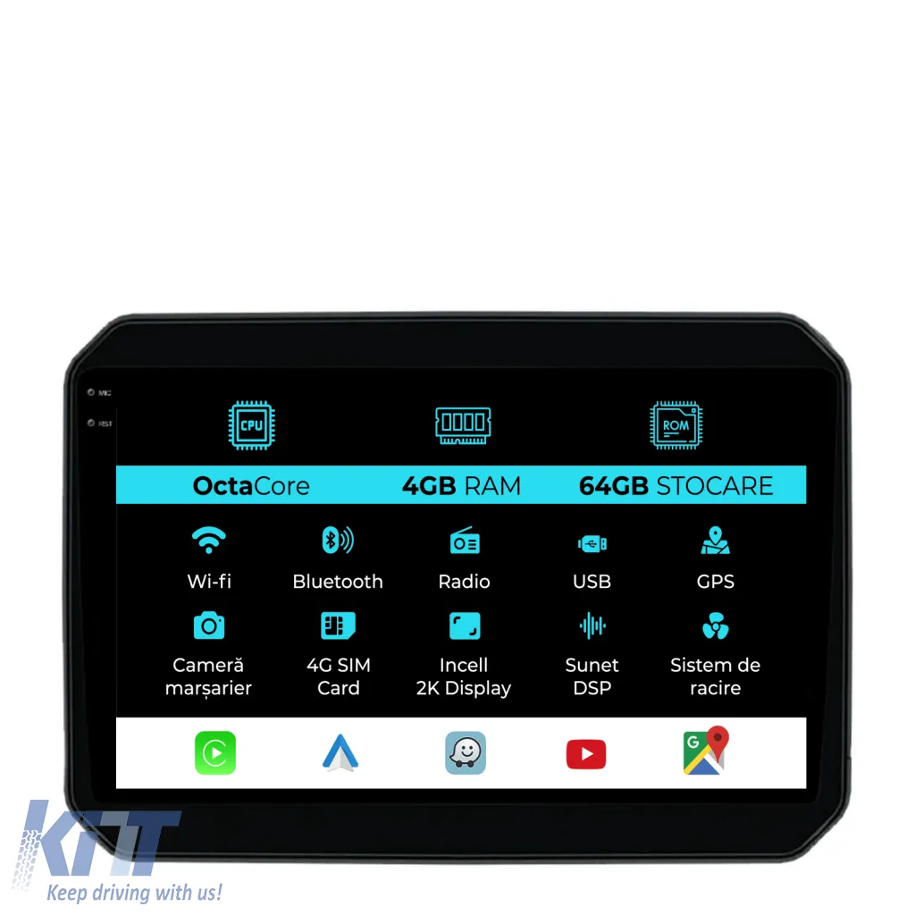 Dedicated Navigation suitable for Suzuki Ignis (2016 - 2025), 2K, 4Gb RAM, 64Gb Storage, Android Auto, Carplay