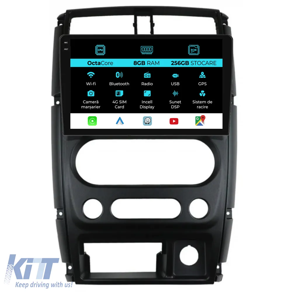 Dedicated Navigation suitable for Suzuki Jimny 3 (2005 - 2019), 9 Inch, 8Gb Ram, 256Gb Storage, Android Auto, Carplay