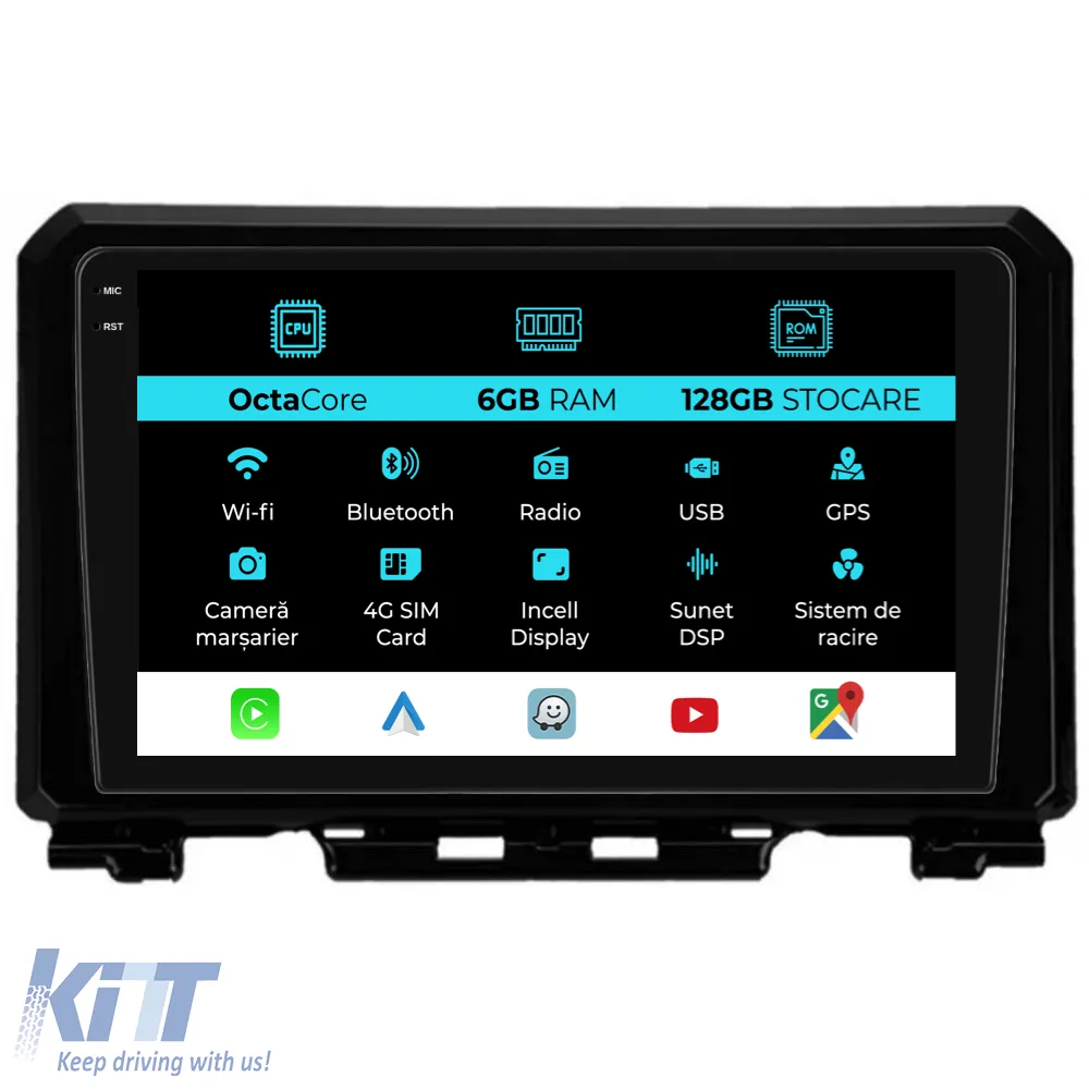 Dedicated Navigation suitable for Suzuki Jimny (2019 - 2023), 9 Inch, 6Gb Ram, 128Gb Storage, Android Auto, Carplay