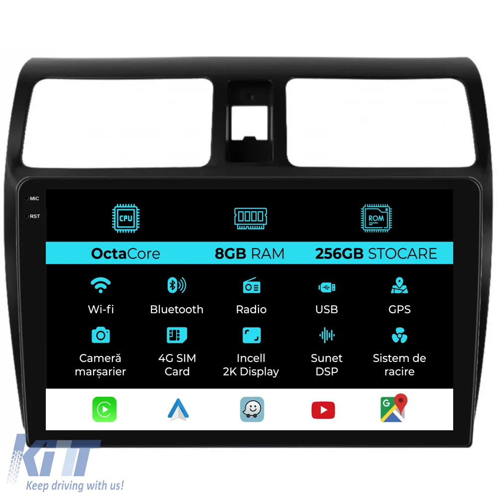 Dedicated Navigation suitable for Suzuki Swift (2003 - 2010), 2K, 8Gb RAM, 256Gb Storage, Android Auto, Carplay
