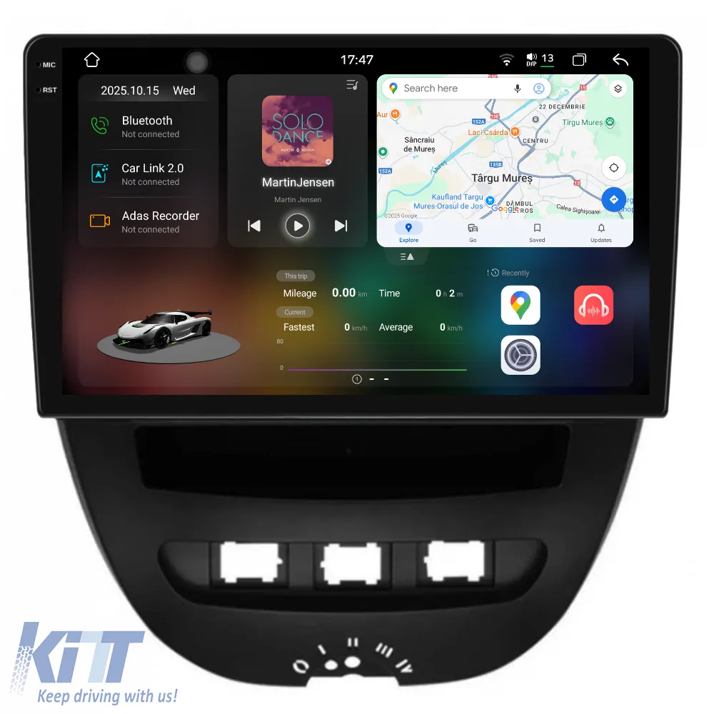 Dedicated Navigation suitable for Toyota Aygo (2005 - 2014), 2K, 12Gb RAM, 256Gb Storage, Android Auto, Carplay