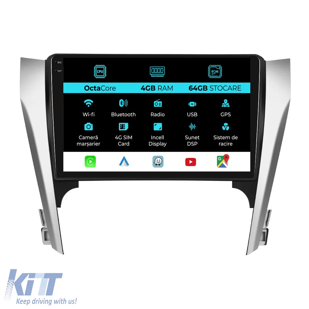 Dedicated Navigation suitable for Toyota Camry (2012 - 2014), 10 Inch, 4Gb Ram, 64Gb Storage, Android Auto, Carplay