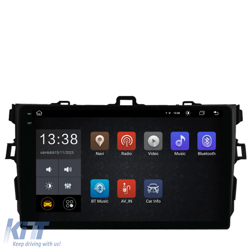 Dedicated Navigation suitable for Toyota Corolla (2006 - 2013), 2K, 4Gb RAM, 64Gb Storage, Android Auto, Carplay