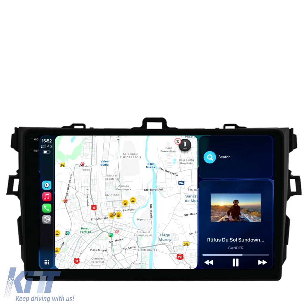 Dedicated Navigation suitable for Toyota Corolla (2006 - 2013), 2K, 12Gb RAM, 256Gb Storage, Android Auto, Carplay