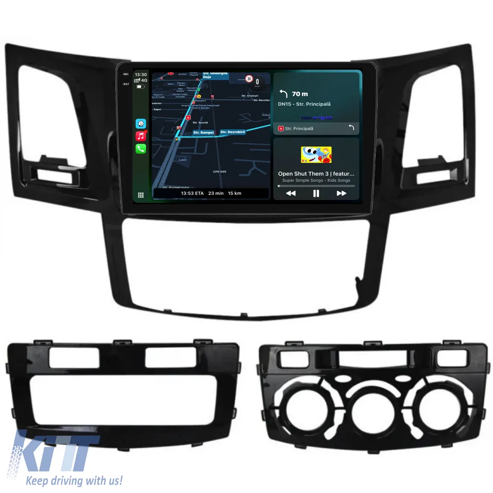 Dedicated Navigation suitable for Toyota Hilux VII (2004 - 2015), 2K, 8Gb RAM, 256Gb Storage, Android Auto, Carplay
