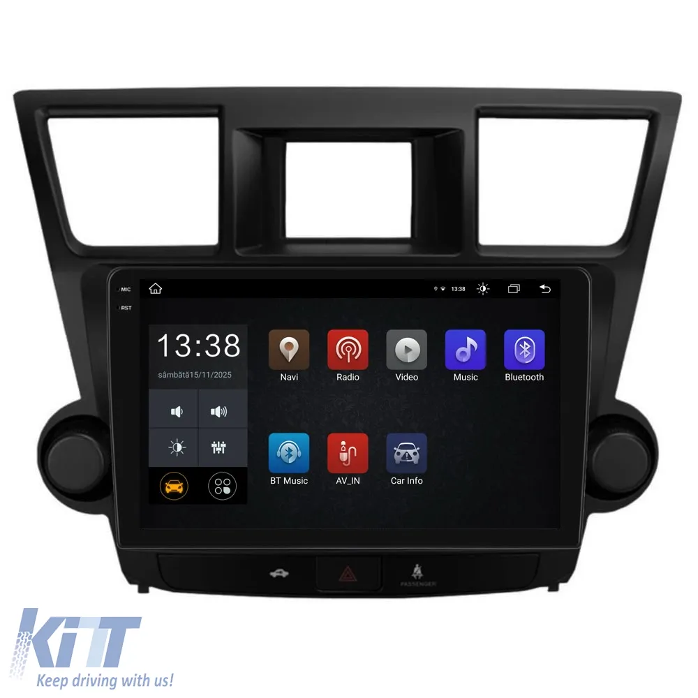 Dedicated Navigation suitable for Toyota Kluger (2008 - 2014), 2K, 4GB RAM, 64GB Storage, Android Auto, Carplay