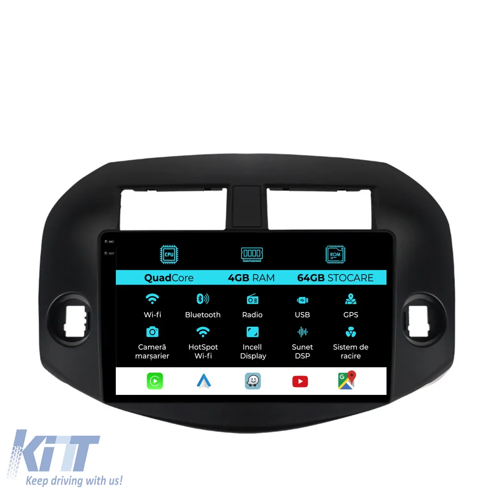 Dedicated Navigation suitable for Toyota Rav 4 (2006 - 2013), QuadCore, 10 Inch, 4Gb Ram, 64Gb Storage, Android Auto, Carplay
