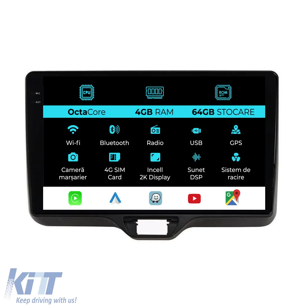 Dedicated Navigation suitable for Toyota Yaris P21 (2020 - 2025), 2K, 4Gb RAM, 64Gb Storage, Android Auto, Carplay