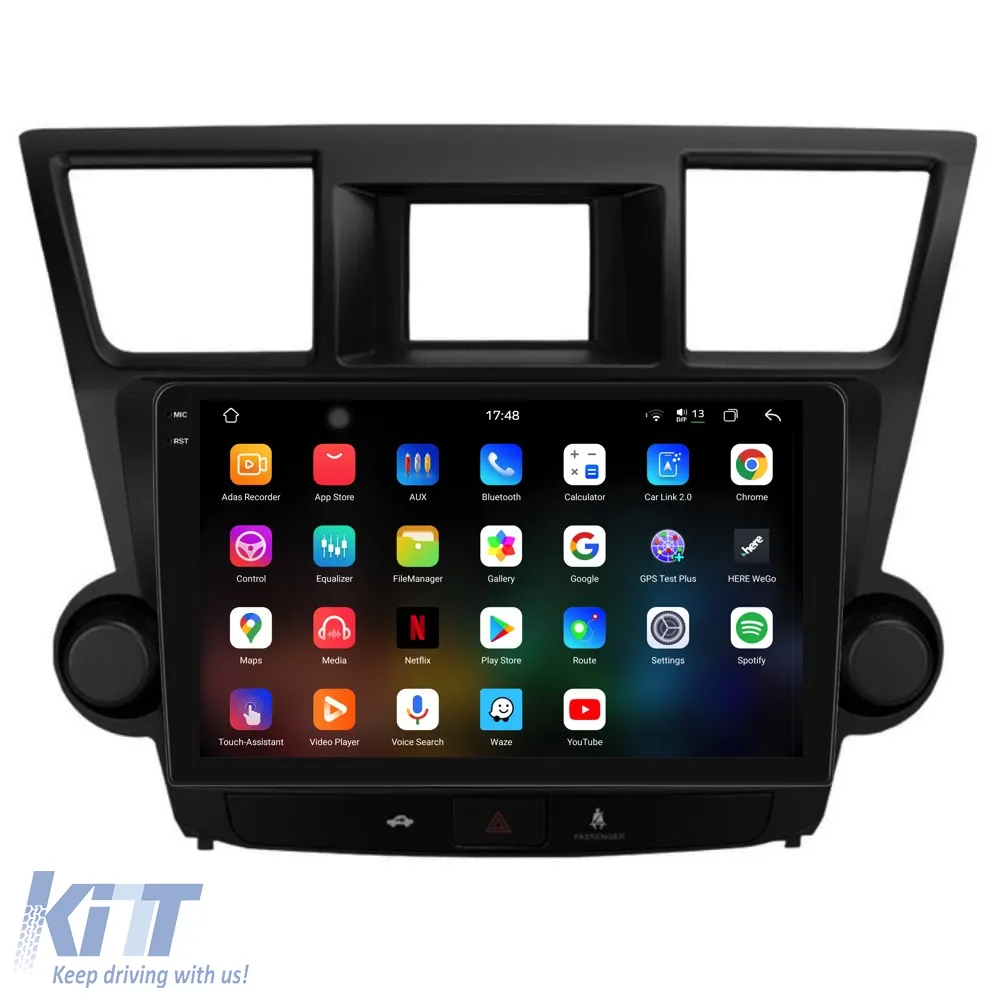 Dedicated Navigation suitable for Toyota Highlander (2008 - 2014), 2K, 12Gb RAM, 256Gb Storage, Android Auto, Carplay