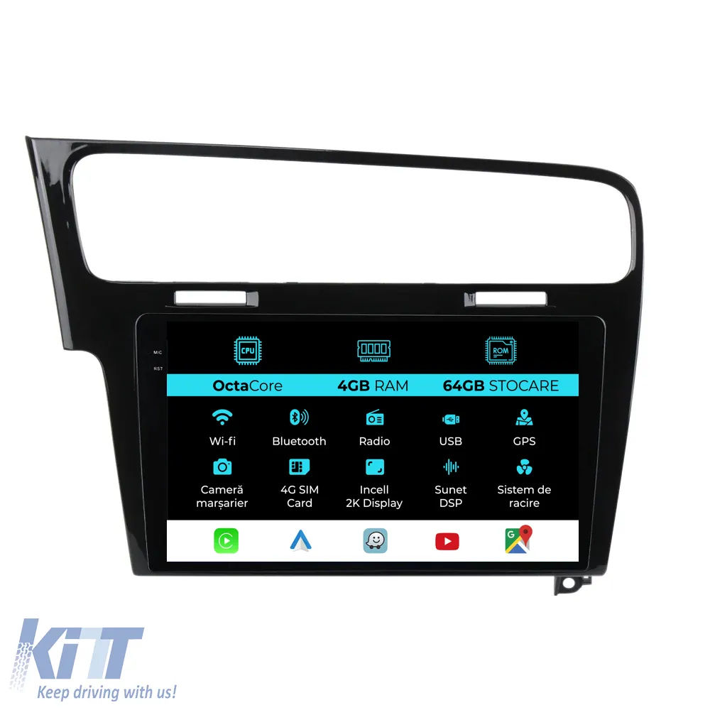 Dedicated Navigation suitable for Volkswagen Golf 7 (2013 - 2020), 2K, 4Gb RAM, 64Gb Storage, Android Auto, Carplay