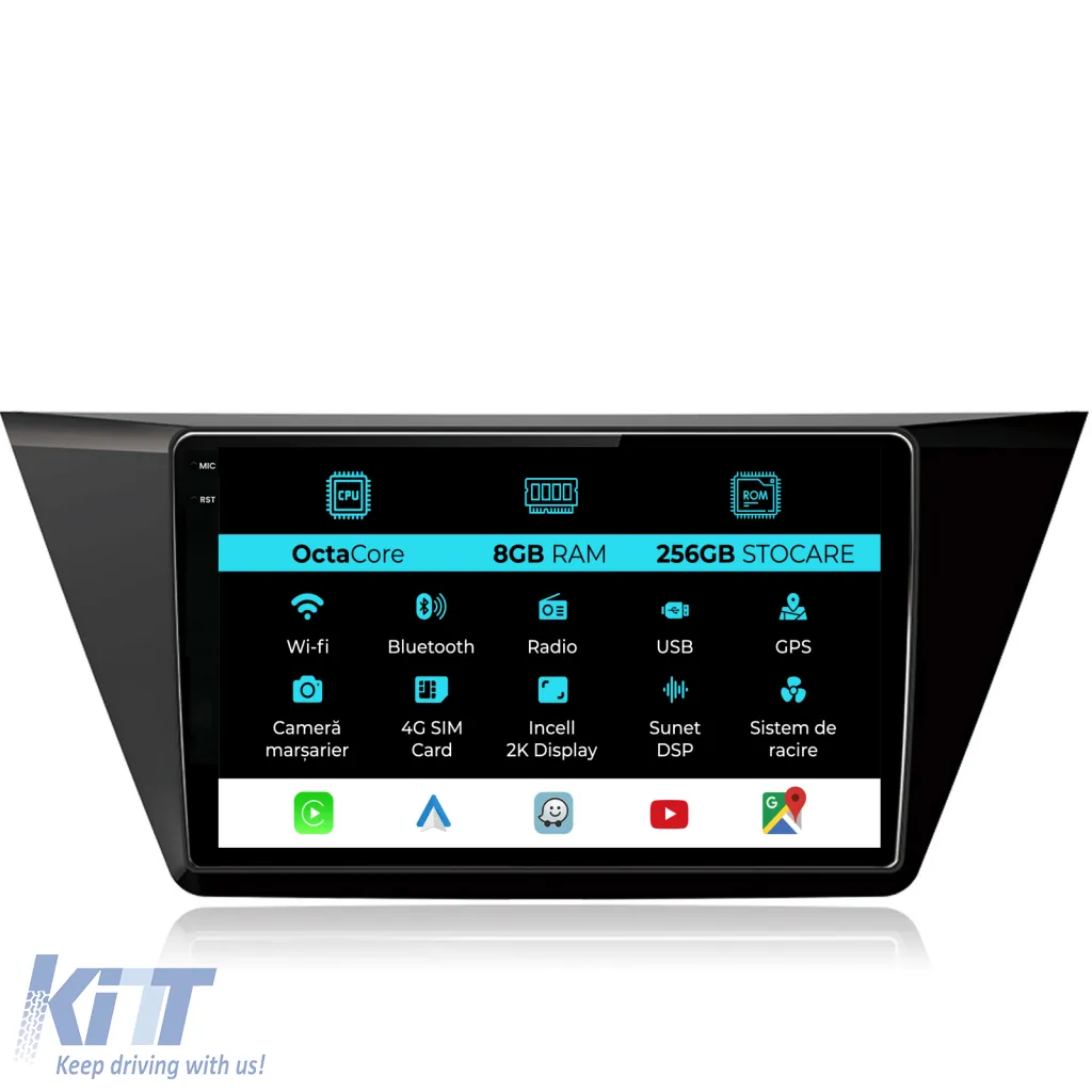 Dedicated Navigation suitable for Volkswagen Touran (2015 - 2020), 2K, 8Gb RAM, 256Gb Storage, Android Auto, Carplay