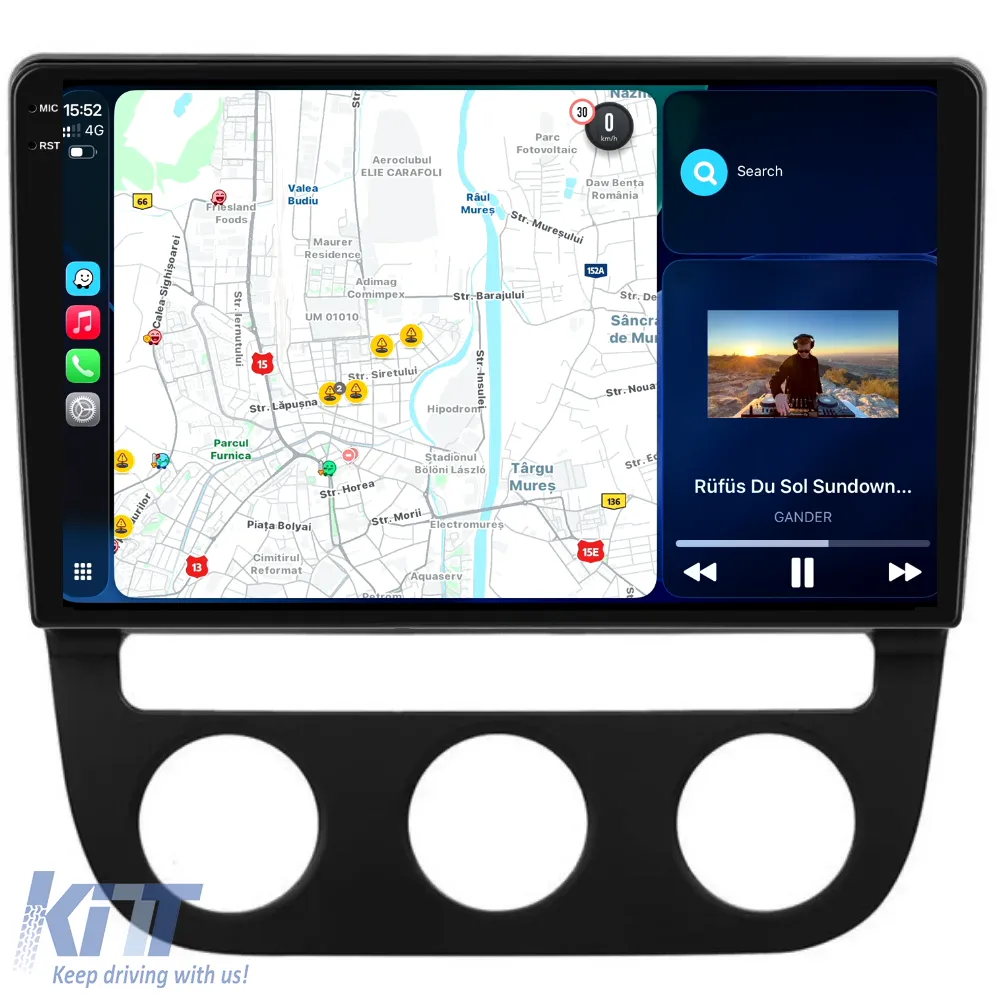 Dedicated Navigation suitable for Volkswagen Jetta (2005 - 2018), 2K, 4Gb RAM, 64Gb Storage, Android Auto, Carplay