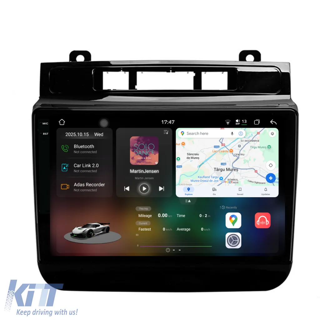 Dedicated Navigation suitable for Volkswagen Touareg (2010 - 2018), 2K, 12GB RAM, 256GB Storage, Android Auto, Carplay
