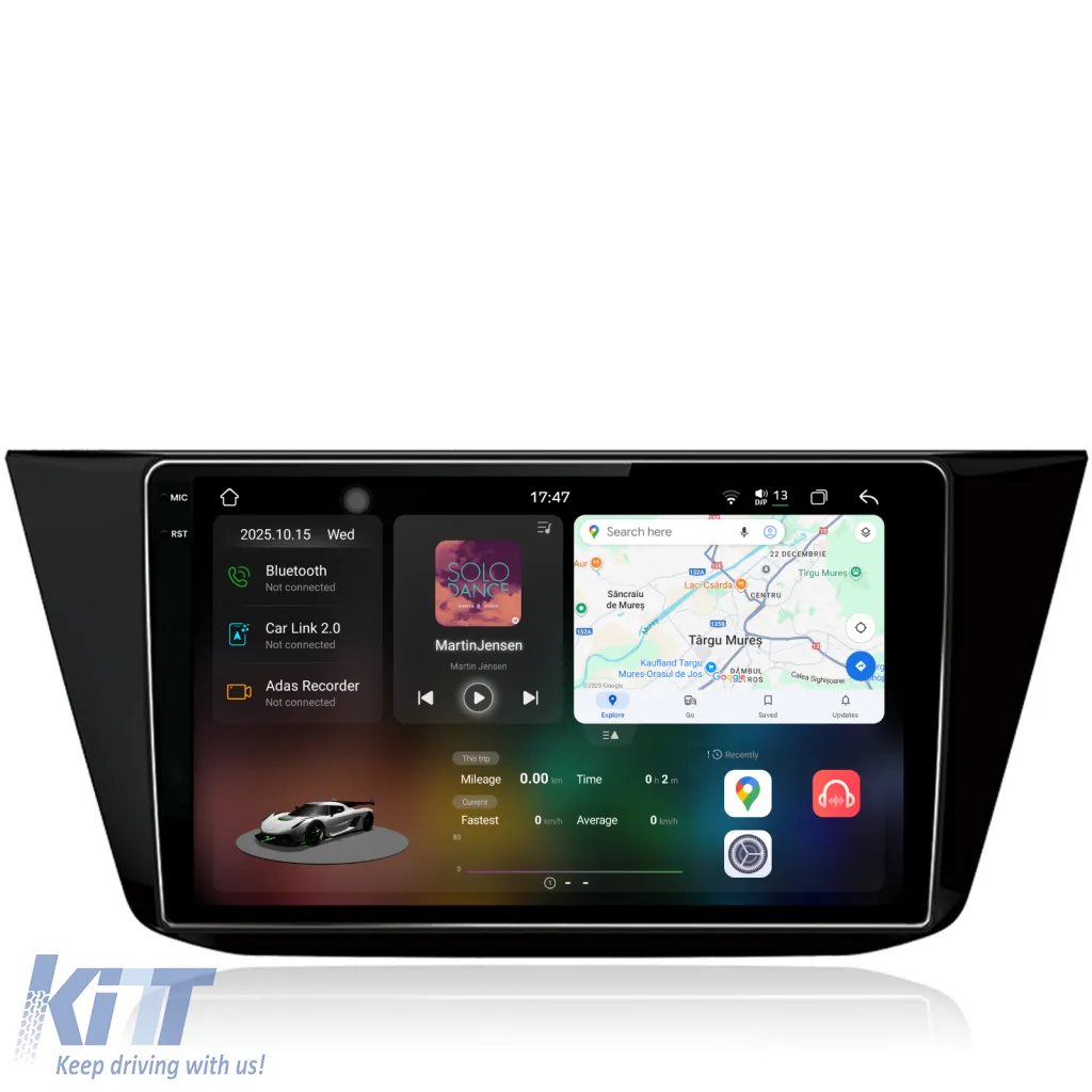 Dedicated Navigation suitable for Volkswagen Tiguan (2016 - 2023), 2K, 12Gb RAM, 256Gb Storage, Android Auto, Carplay