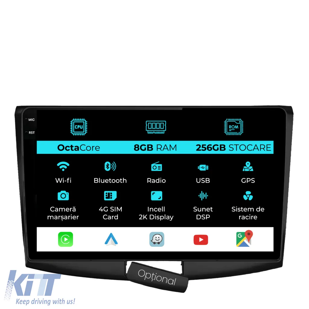 Dedicated Navigation suitable for Volkswagen Passat B6 (2006 - 2011), 2K, 8Gb RAM, 256Gb Storage, Android Auto, Carplay