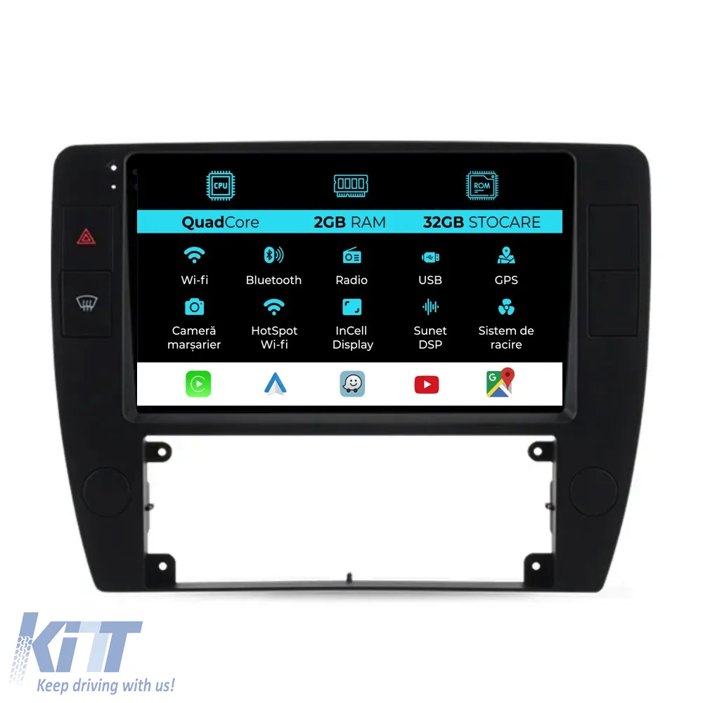 Dedicated Navigation suitable for Volkswagen Passat B5 (2000-2005), 9 Inch, 2GB RAM, 32GB Storage, Carplay