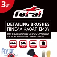 Detailing Brush Red Detailing Pro Feral Set 3 Pcs-image-6319958