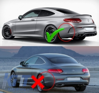 Diachvths Píso Profulaktíras katállhlos gia Mercedes C-Class C205 A205 Koupé Cabriolet (2014-2019) Ananéosh C63S Schediasmós All Mavro-image-6055169