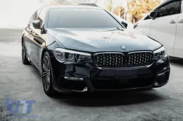 Diamanttyp Nieren chrom/schwarz geeignet für BMW 5er Reihe G30 Limousine, G31 Touring 2017-2020-image-6236898