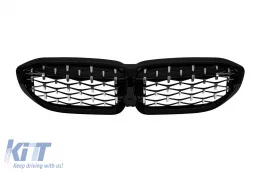 image-19-DIAMOND TYPE GRILLES CHROME/BLACK SUITABLE FOR BMW 3 SERIES G20 SEDAN, G21 TOURING 2019-2022