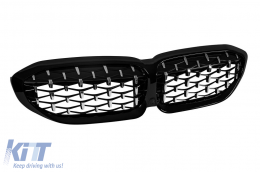 DIAMOND TYPE GRILLES CHROME/BLACK SUITABLE FOR BMW 3 SERIES G20 SEDAN, G21 TOURING 2019-2022-image-6237006