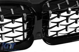 DIAMOND TYPE GRILLES CHROME/BLACK SUITABLE FOR BMW 3 SERIES G20 SEDAN, G21 TOURING 2019-2022-image-6237008
